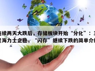 连续两天大跌后，存储板块开始“分化”：三星海力士企稳，“闪存”继续下跌的简单介绍