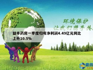 益丰药房一季度归母净利润4.49亿元同比上升10.5%