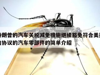 特朗普的汽车关税减免措施继续豁免符合美墨加协议的汽车零部件的简单介绍