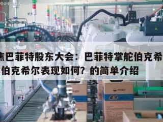 聚焦巴菲特股东大会：巴菲特掌舵伯克希尔60年伯克希尔表现如何？的简单介绍