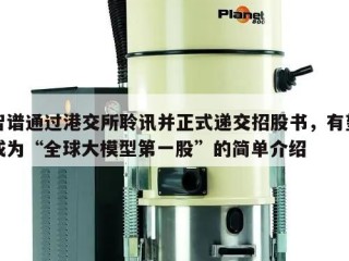 智谱通过港交所聆讯并正式递交招股书，有望成为“全球大模型第一股”的简单介绍