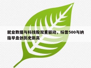 就业数据与科技股双重驱动，标普500与纳指早盘创历史新高
